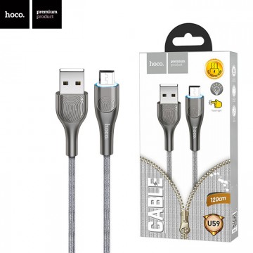 USB кабель Hoco U59 Enlightenment micro USB 1.2m серый в Одессе