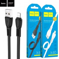 USB кабель Hoco X40 Noah Lightning 1m черный