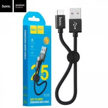 USB кабель Hoco X35 Premium micro USB 0.25m черный в Одессе