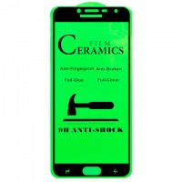 Защитное стекло Ceramics Anti-shock Samsung J4 2018 J400 black тех.пакет