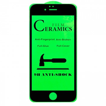 Защитное стекло Ceramics Anti-shock Apple iPhone 6 black тех.пакет в Одессе