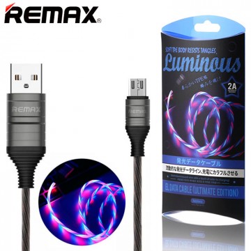 USB кабель Remax RC-130m Luminous micro USB черный в Одессе