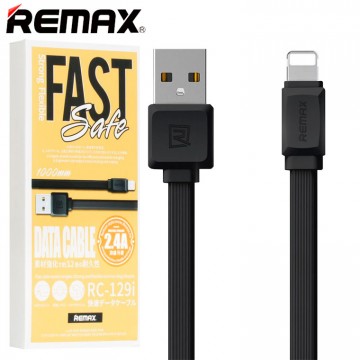 USB кабель Remax RC-129i Fast Pro Lightning 1m черный в Одессе