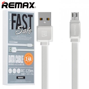 USB кабель Remax RC-129m Fast Pro micro USB 1m белый в Одессе