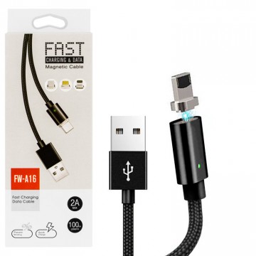 USB кабель магнитный FW-A16 Lightning черный в Одессе