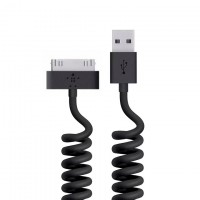 USB кабель Belkin пружина Apple 30pin 1.2m тех.пакет черный