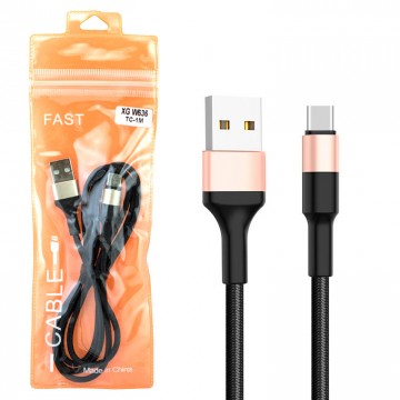 USB кабель XG W636 1m Type-C тех.пакет черный в Одессе