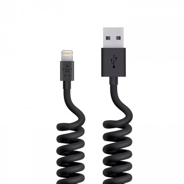 USB кабель Belkin пружина Lightning 1.2m тех.пакет черный в Одессе