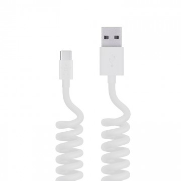 USB кабель Belkin пружина Type-C 1.2m тех.пакет белый в Одессе