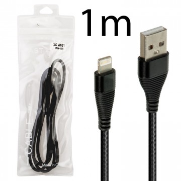 USB кабель XG W631 1m Lightning тех.пакет черный в Одессе