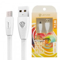 USB кабель Lenyes LC225 micro USB 0.25m белый