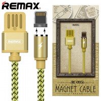 USB кабель Remax RC-095i Magnetic Gravity 1m Lightning золотистый