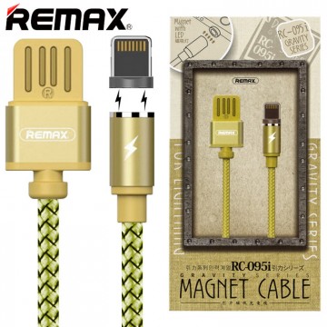 USB кабель Remax RC-095i Magnetic Gravity 1m Lightning золотистый в Одессе