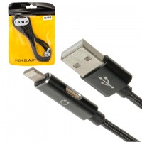 USB кабель переходник XG W616 Lightning + audio-Lightning тех.пакет черный