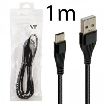 USB кабель XG W632 1m Type-C тех.пакет черный в Одессе