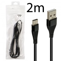 USB кабель XG W632 2m Type-C тех.пакет черный