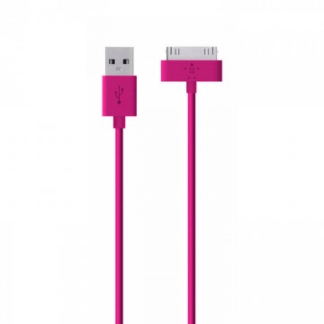 USB кабель Belkin Apple 30pin 1m тех.пакет малиновый в Одессе