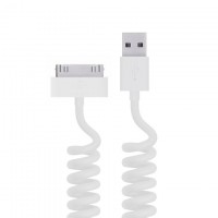 USB кабель Belkin пружина Apple 30pin 1.2m тех.пакет белый