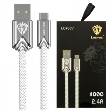 USB кабель Lenyes LC788v micro USB белый в Одессе