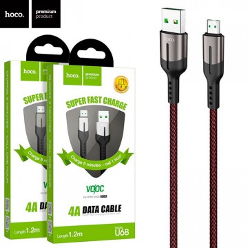 USB кабель Hoco U68 Gusto micro USB 4A 1.2М черный в Одессе