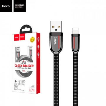 USB кабель Hoco U74 Grand Lightning 1.2М черный в Одессе