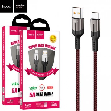 USB кабель Hoco U68 Gusto Type-C 5A 1.2М черный в Одессе