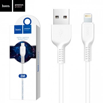 USB кабель Hoco X20 Flash Lightning 3М белый в Одессе
