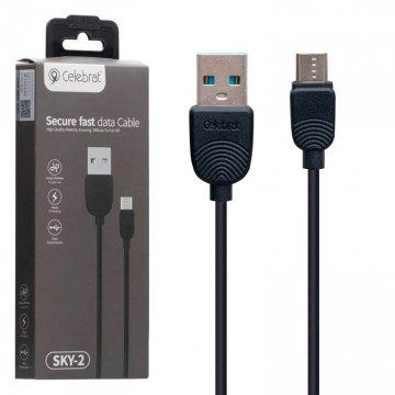USB кабель Celebrat SKY-2 micro USB черный в Одессе
