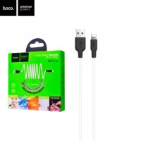 USB кабель Hoco X21 Plus Silicone Lightning 1М черно-белый