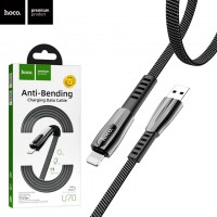 USB кабель Hoco U70 Splendor Lightning 1.2М черно-серый