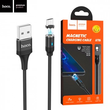 USB кабель Hoco U76 Fresh magnetic micro USB 1.2М черный в Одессе