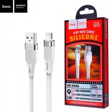 USB кабель Hoco U72 Forest Silicone micro USB 1.2М белый в Одессе