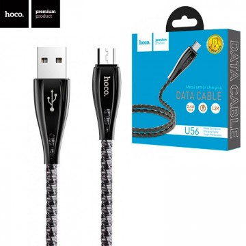 USB кабель Hoco U56 Metal armor micro USB 1.2М серый в Одессе