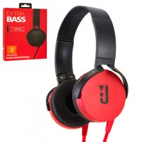 Наушники с микрофоном JBL MDR-XB550AP красные