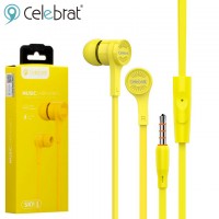 Наушники с микрофоном Celebrat SKY-1 желтые