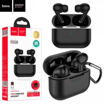 Bluetooth наушники с микрофоном Hoco ES38 + black silicone case черные в Одессе