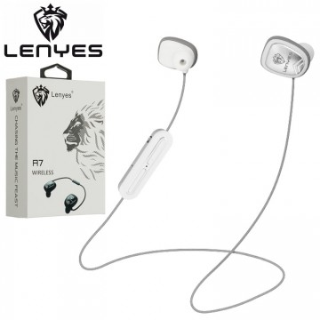 Bluetooth наушники с микрофоном Lenyes A7 бело-серебристые в Одессе