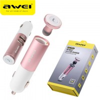 Bluetooth гарнитура AWEI A870BL + АЗУ розовая