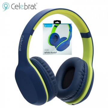 Bluetooth наушники с микрофоном Celebrat A18 сине-зеленые в Одессе