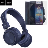 Bluetooth наушники с микрофоном Hoco W25 темно-синие