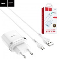 Сетевое зарядное устройство Hoco C12Q QC3.0 1USB 3A Type-C white