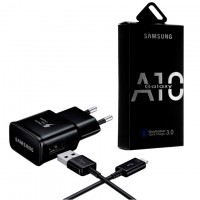 Сетевое зарядное устройство Samsung A10 Fast charger 5V-2A 9V-1.6A 2in1 micro-USB black