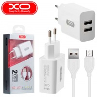 Сетевое зарядное устройство XO L17 2USB 2.1A micro-USB white