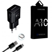 Сетевое зарядное устройство Samsung A10 Fast charger 5V-2A 9V-1.6A 2in1 Type-C black