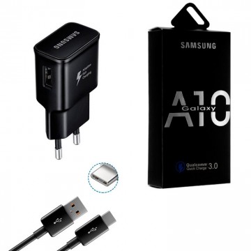 Сетевое зарядное устройство Samsung A10 Fast charger 5V-2A 9V-1.6A 2in1 Type-C black в Одессе