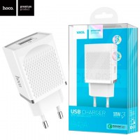 Сетевое зарядное устройство Hoco C42A QC3.0 1USB white