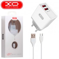 Сетевое зарядное устройство XO L31 2USB 2.4A micro-USB white