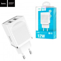 Сетевое зарядное устройство Hoco C43A 2USB 2.4A white