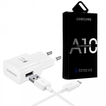 Сетевое зарядное устройство Samsung A10 Fast charger 5V-2A 9V-1.6A 2in1 micro-USB white в Одессе