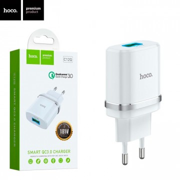 Сетевое зарядное устройство Hoco C12Q QC3.0 1USB 3A white в Одессе